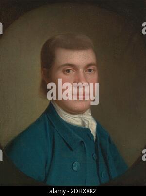 James Romney, George Romney, 1734–1802, inglese, tra il 1760 e il 1762, olio su tela, supporto (PTG): 10 1/8 × 8 1/8 pollici (25.7 × 20.6 cm), costume, uomo, ovale, ritratto Foto Stock