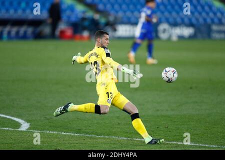 David Soria di Getafe durante il campionato spagnolo la Liga partita di calcio tra Getafe CF e Sevilla FC il 12 dicembre 2020 al Colosseo Alfonso Perez a Getafe vicino Madrid, Spagna - Foto Oscar J Barroso / Spagna DPPI / DPPI / LM Foto Stock