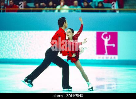 Ekaterina Gordeeva / Sergei Grinkov (URS) medaglia d'oro in paia pattinaggio a figura ai Giochi Olimpici invernali del 1994. Foto Stock