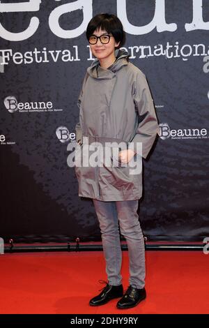 Wang Yichun in arrivo per la cerimonia di chiusura dell'VIII Festival del Cinema di Beaune, a Beaune, Francia, il 2 aprile 2016. Foto di Aurore Marechal/ABACAPRESS.COM Foto Stock