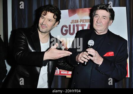 Jean-Pierre Danel et son pere Pascal Danel assistent a la 'Soyree Guitar Tribute de Jean-Pierre Danel' a l'hotel le Burgundy a Paris, France le 07 Avril 2016. Foto di Aurore Marechal/ABACAPRESS.COM Foto Stock