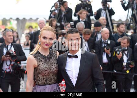 Hatem ben Arfa e moglie hanno partecipato alla proiezione di "amare" al Palais Des Festivals di Cannes, in Francia, il 16 maggio 2016, come parte del 69° Festival del Cinema di Cannes. Foto di Ammar Abd Rabbo/ABACAPRESS.COM Foto Stock