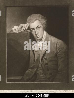 William Hayley, Johann Jacobé, 1733–1797, Austriaco, After George Romney, 1734–1802, British, 1779, Mezzotint, foglio: 12 7/8 x 10 3/4in. (32.7 x 27,3 cm Foto Stock