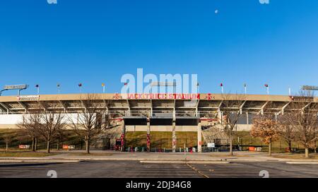 Ames, IA, USA - 4 dicembre 2020: Stadio Jack Trice nel campus della Iowa state University Foto Stock