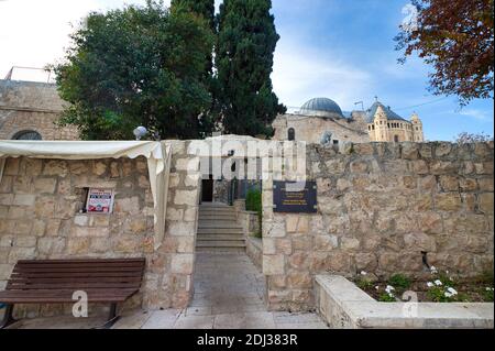 gerusalemme, israele. 04-12-2020. La costruzione della tomba del re Davide, nella parte vecchia della città Foto Stock