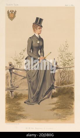 Vanità Fiera: Signore; 'H.I.M. l'imperatrice d'Austria', Elizabeth Amalie Eugenie, 5 aprile 1884, Constantine von de Grimm, attivo 1880, 1884, Chromolithograph Foto Stock