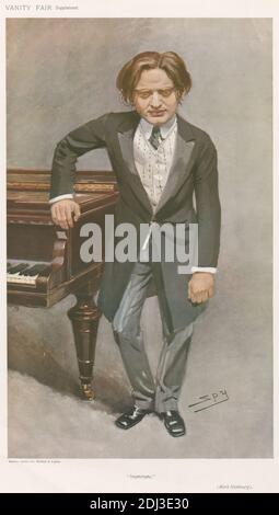 Vanity Fair: Musicisti; 'improvvisato', Mark Hambourg, Leslie Matthew 'Sty' Ward, 1851–1922, British, c.. 1908, Chromolitografia Foto Stock