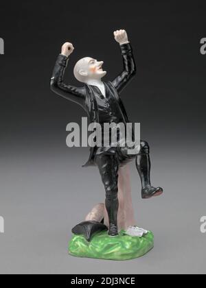 Dr. Syntax: Perdere il suo Temper, fabbrica di porcellana Derby, fondata nel 1756, inglese, ca. 1810, figura Derby, foglio: 6 poll. (15,2 cm), caricatura, studio della figura, tema letterario, uomo Foto Stock