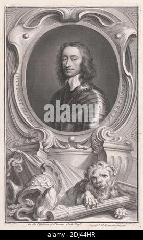 Tenente generale Fleetwood, Jacobus Houbraken, 1698–1780, olandese, dopo Robert Walker, 1607–1660, inglese, 1740, Engraving, foglio: 15 x 9 5/8in. (38.1 x 24,4 cm Foto Stock