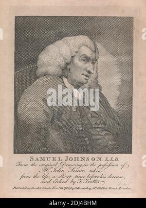 Samuel Johnson, Thomas Trotter, ca. 1750–1803, inglese, dopo artista sconosciuto, non datato, incisione, foglio: 7 1/2 x 4 1/2 poll. (19.1 x 11,4 cm Foto Stock