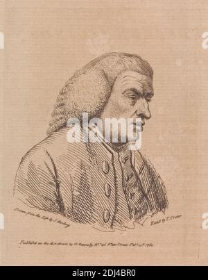 Samuel Johnson, Thomas Trotter, ca. 1750–1803, inglese, dopo artista sconosciuto, ( J. Harding ), non datato, incisione, foglio: 7 x 4 poll. (17.8 x 10,2 cm Foto Stock