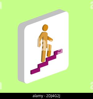 Icona vettore semplice carriera. Modello di disegno simbolo illustrazione per elemento dell'interfaccia utente Web mobile. Pittogramma isometrico a colori perfetto sul quadrato bianco 3d. Carriera Illustrazione Vettoriale