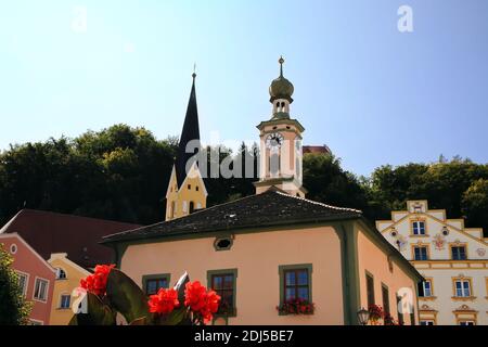 Informazioni turistiche è una vista di Riedenburg Foto Stock