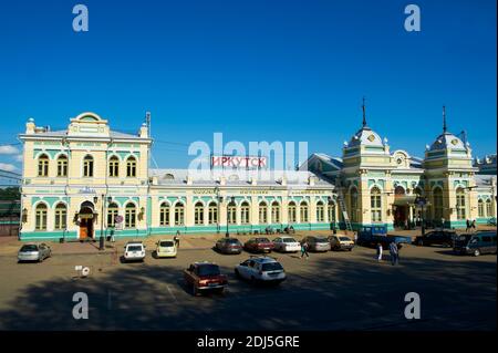 Russia, Siberia, Irkutsk, Stazione ferroviaria, Transiberiana Foto Stock