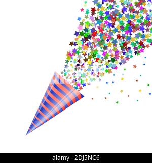 Icona Confetti colorata isolata su sfondo bianco Illustrazione Vettoriale