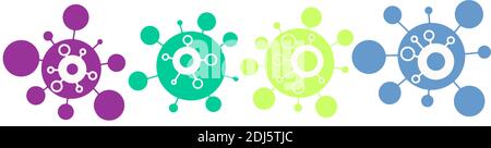 Insieme di virus astratti shematic coronavirus isolati su sfondo bianco, illustrazione vettoriale eps10. Illustrazione Vettoriale