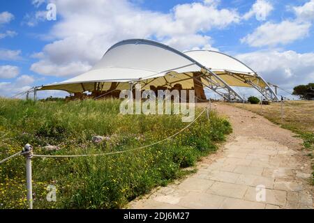 Hagar Qim è un complesso di templi megalitici di Malta Foto Stock