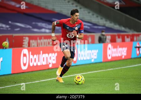 Jose Fonte 6 capitano losc durante la partita di calcio del Campionato Francese Ligue 1 tra Lille OSC e Girondins de Bordeaux il 13 dicembre 2020 allo stadio Pierre Mauroy a Villeneuve-d& 039; Ascq vicino Lille, Francia - Foto Laurent Sanson / LS Medianord / DPPI / LM Foto Stock