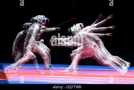 Il 7° giorno dei Giochi Olimpici di Rio 2016 alla Carioca Arena 3 il 12 agosto 2016 a Rio de Janeiro, Brasile. Foto di Lionel Hahn/ABACAPRESS.COM Foto Stock