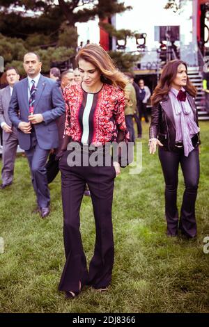File photo - la regina di Giordania Rania al Abdullah partecipa al 4° Global Citizen Festival a New York, Stati Uniti d'America, il 26 settembre 2015. Foto Corte reale/Balkis Press/ABACAPRESS.COM Foto Stock