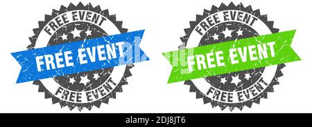 set gratuito di francobolli per eventi. cartello gratuito per band per eventi Illustrazione Vettoriale