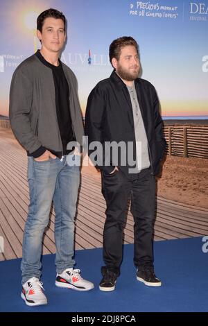 Miles Teller e Jonah Hill frequentano una fotocellula per i cani da guerra al 42° Festival del cinema americano di Deauville, in Francia, il 10 settembre 2016foto Julien Reynaud/APS-Medias/ABACAPRESS.COM Foto Stock