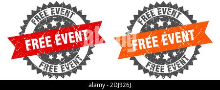 set gratuito di francobolli per eventi. cartello gratuito per band per eventi Illustrazione Vettoriale