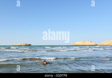 Al Sawadi Beach in Oman. Foto Stock