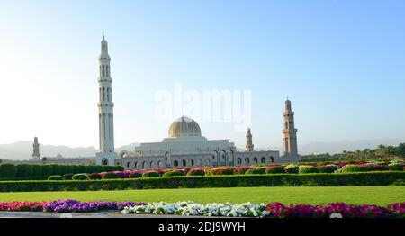 La Grande moschea del Sultano Qaboos a Mascate, Oman. Foto Stock