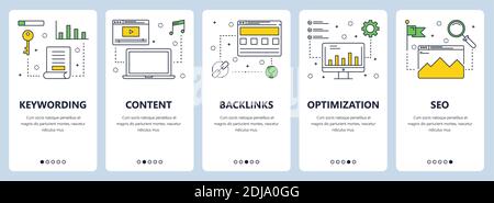 Vector moderno set di banner Web di concetto di keywording sottile Illustrazione Vettoriale
