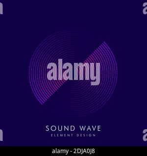 Poster dell'onda sonora. Illustrazione vettoriale di musica su sfondo scuro. Illustrazione adatta al design - Illustrazione vettoriale Illustrazione Vettoriale