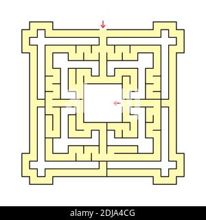 Labirinto poligonale astratto di forma fantastica. Illustrazione vettoriale isolata su sfondo bianco Illustrazione Vettoriale