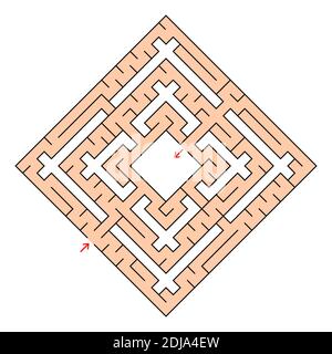 Labirinto poligonale astratto di forma fantastica. Illustrazione vettoriale isolata su sfondo bianco Illustrazione Vettoriale