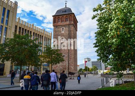 06.10.2011. Chemnitz. Germania orientale. Torre Rossa (Roter Turm) a chemnitz. Foto Stock