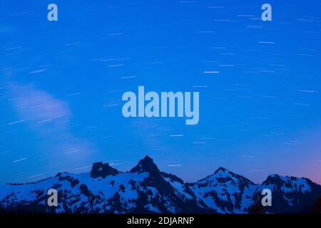 Percorsi per star nel Mount Rainer National Park, Washington state, Stati Uniti Foto Stock