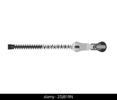 Cerniera. Zip chiusa in stile piatto. Illustrazione vettoriale isolata su sfondo bianco Illustrazione Vettoriale