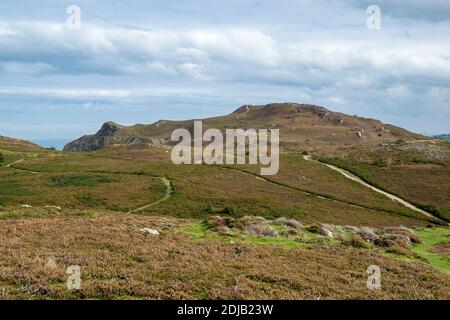 Conwy Mountain o Mynydd y Dref nel Nord Carneddau Area del Galles del Nord regno unito Foto Stock