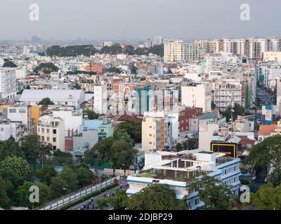 Vista dei distretti di Tan Binh e Phu Nhuan nella città di ho Chi Minh, Vietnam. Foto Stock