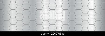 Motivo di sfondo metallico astratto con texture di esagoni - illustrazione vettoriale Illustrazione Vettoriale