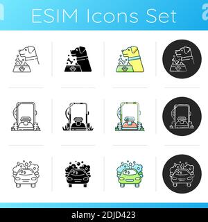 Set di icone dei servizi di pulizia Illustrazione Vettoriale