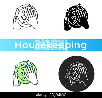 Icona piatti di lavaggio Illustrazione Vettoriale