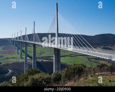 Il viadotto di Millau, Millau-Creissels, Aveyron, Francia Foto Stock