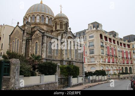 chiesa ortodossa russa a biarritz in francia Foto Stock