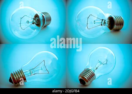 un sacco di collezione di lampadine a colori Foto Stock