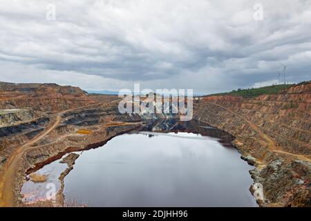 Miniera di rame a cielo aperto a Tharsis, Huelva Foto Stock