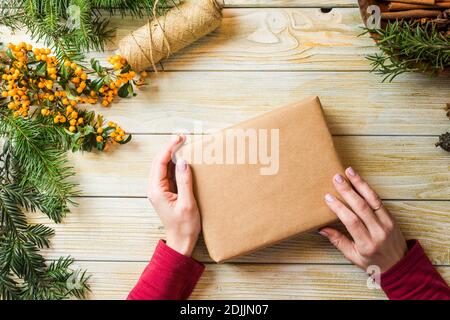 Zero rifiuti creando i regali di Natale meravigliosi Foto Stock