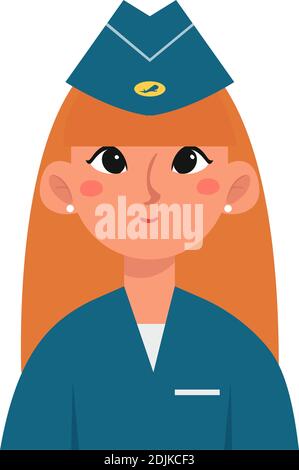 Isolato stewardess donna professioni icona- Vector Illustrazione Vettoriale