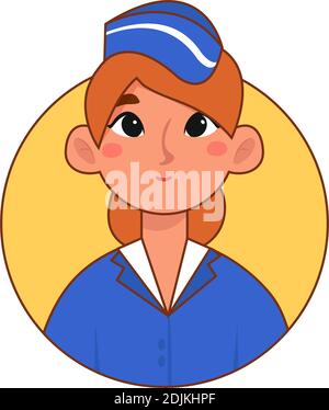 Isolato stewardess donna professioni lavoro icona logo- Vector Illustrazione Vettoriale