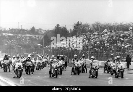 Inizia il GP d'Olanda 500 1985, Assen, Paesi Bassi Foto Stock