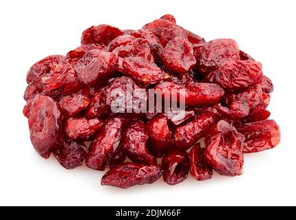 percorso di mirtillo rosso essiccato isolato su bianco Foto Stock
